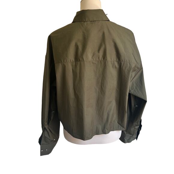 Madewell Top Women's Small Minimalist Button Up Crop Straight-Hem Shirt - Picture 4 of 10